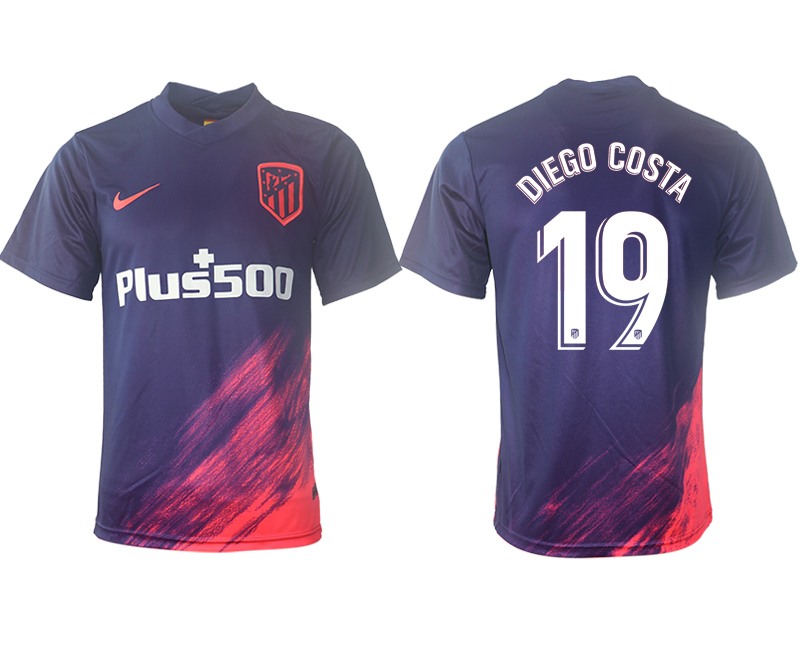 Men 2021-2022 Club Atletico Madrid away aaa version purple #19 Soccer Jersey